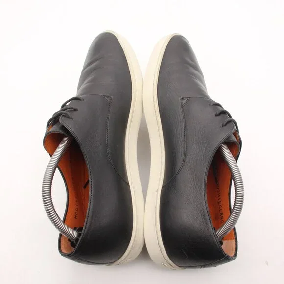 Santoni Atlantis Oxfords Shoes Men’s Size 8.5 Black Leather Low Top Sneaker